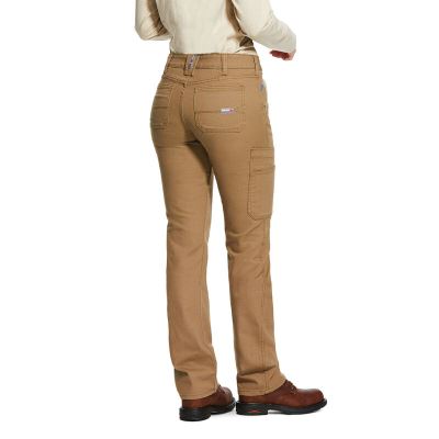 Ariat Work: FR Stretch DuraLight Canvas Stackable Straight Leg Pantalones Mujer - Kaki (PIRXE0745)